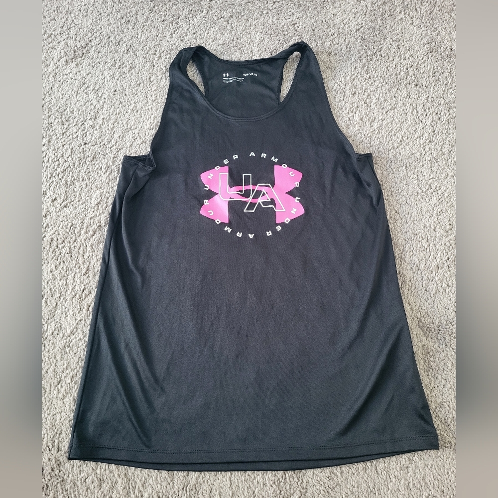 Under Armour Black Tank with Pink UA Logo